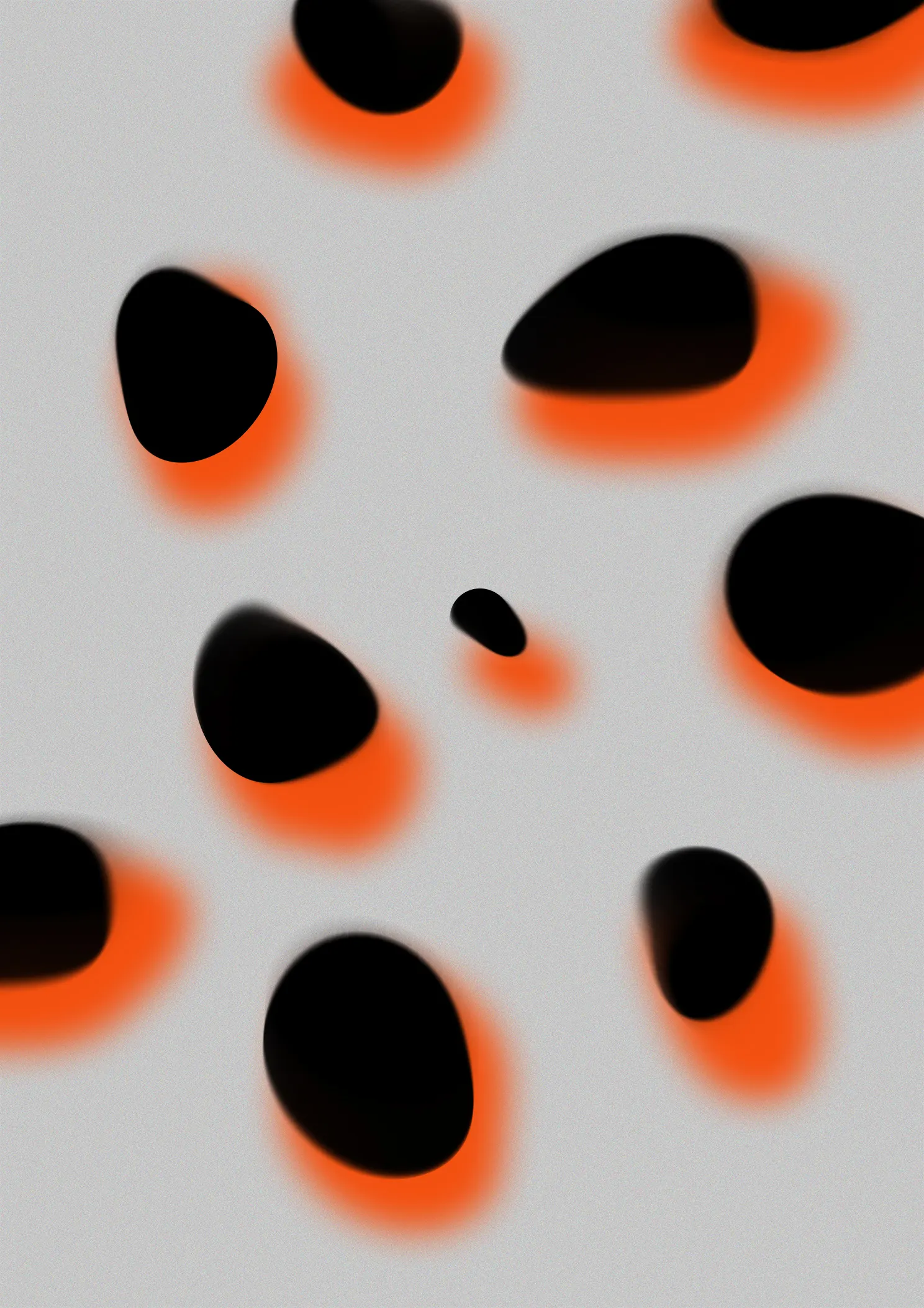 a poster design showing orange and black dotwork