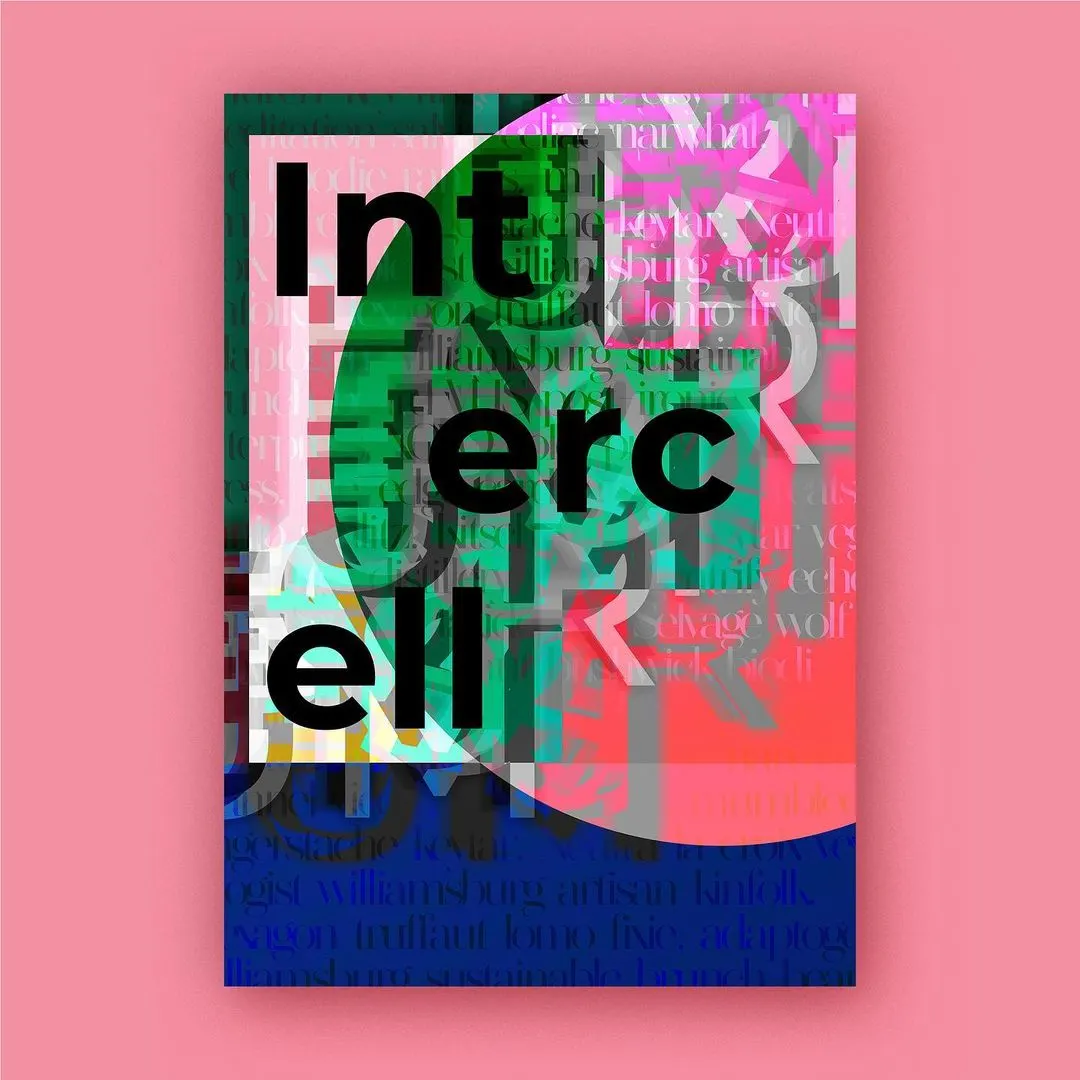a poster / graphic design which states the word intercell