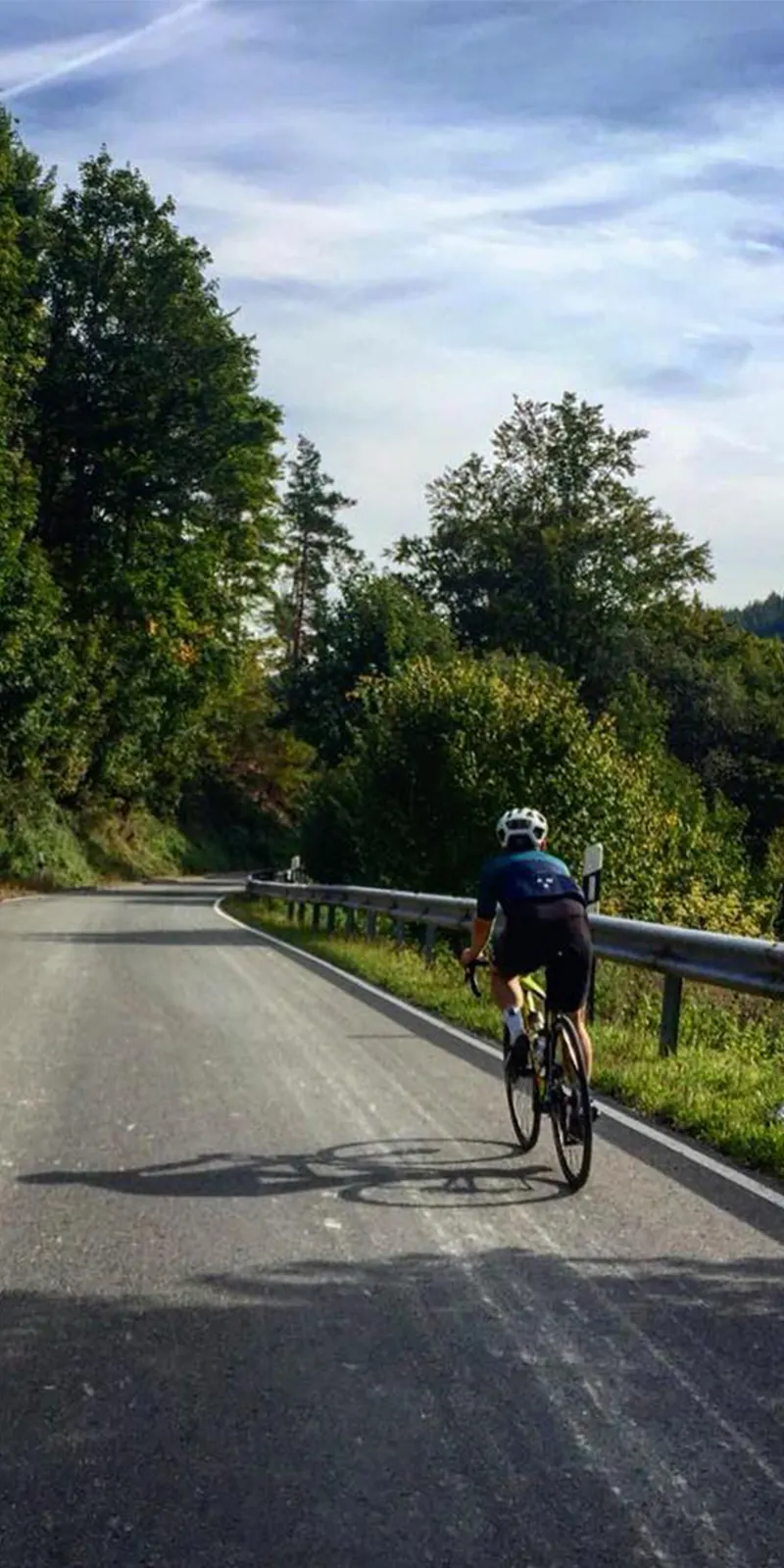 a picture of me on a bicycle in nature.