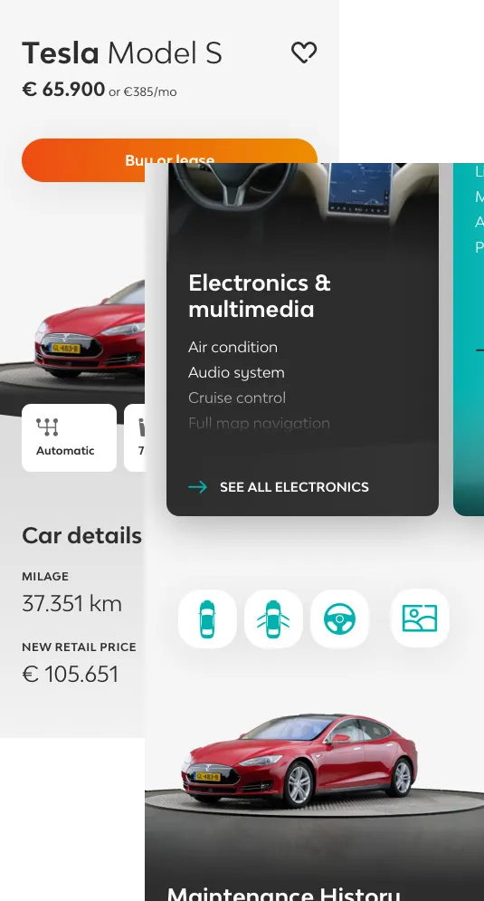 mobile designs of car details for carnext